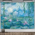 Claude Monet-Peinture à l'huile de nénuphar Tapisserie murale Décor de chambre esthétique Oeuvre