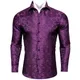 Chemise à manches longues en Polyester pour homme exquise motif floral violet foncé Jacquard