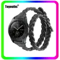 Bracelet en cuir tissé à double bande ronde pour Samsung Galaxy Watch 3 bracelet à fermoir