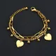 SION L-Bracelet coeur d'amour multicouche en acier inoxydable pour femme document doré