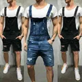 Salopette en Jean Décontractée pour Homme Salopette Cargo Short de Travail Combishort