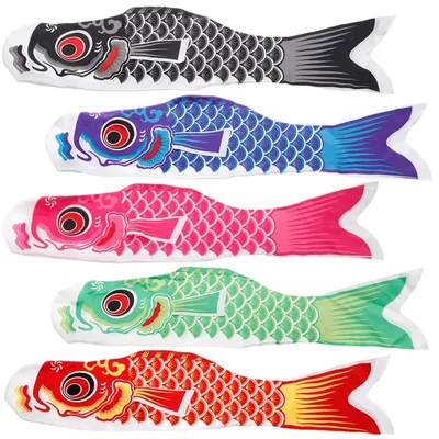 Banderole japonaise en forme de carpe bannière colorée de 40cm en forme de poisson volant pour
