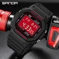 SANDA Digital – montre-bracelet de Sport pour homme horloge électronique étanche 5 bars réveil