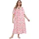 Chemise de nuit en coton à manches courtes pour femmes pyjama grande taille vêtements de nuit