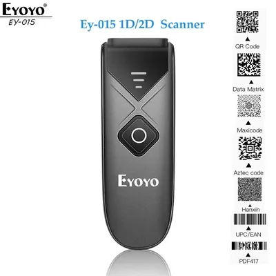 Eyoyo – Mini Scanner de codes à barres 1D 2D avec port USB/Bluetooth/EY-015 ghz sans fil QR PDF417