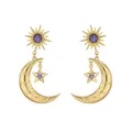 Boucles d'oreilles rétro bohème pour femmes breloque exquise soleil et lune étoile goutte de