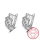 Boucles d'oreilles à clous en argent Sterling 925 pour femmes Design géométrique Micro pavé