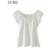 PUWD – robe mi-longue en dentelle douce pour femmes élégante Vintage blanche à la mode sans