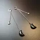 Boucles d'oreilles lune noire et étoile Dangle longues boucles d'oreilles tombantes avec étoile