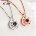 NEHZY – collier avec pendentif en or Rose pour femme plaqué argent zircone cubique haute qualité