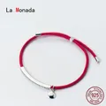La Monada-Bracelet en argent regardé 925 pour femme fil rouge pour la main ULà cordes bracelets