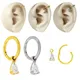 Boucles d'oreilles en forme de gouttes d'eau pour femme conception d'anneau de conque fleurs de