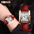 SKMEI-Montres à quartz en cuir pour femmes montres-bracelets étanches pour dames horloge rétro