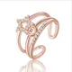 KOFSAC – bague Double couche en or Rose et argent pour femme 925 anneaux brillant CZ étoile