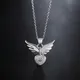 Collier avec pendentif ailes en forme de cœur en argent Sterling 925 pour femme bijou de 18 pouces