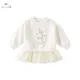 Dave Bella Automne Dessin Animé Lapin Sweat Fille Mode Longue Robe À Capuche Pull Bébé Feminina