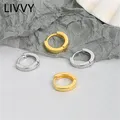 LIVVY – boucles d'oreilles pour femmes et filles couleur argent nouvelle mode géométrique Simple