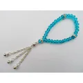 Nouveau modèle de bracelet à breloques en cristal bleu bracelet à perles en verre de prière tasbih