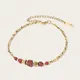 Y156 AN-Bracelet perlé en acier inoxydable plaqué or 18 carats pour femme sweat-shirts pierre