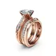 Bague princesse en or rose 14 carats pour femme diamant blanc bijoux pour couple