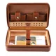 93.Wood Portable Cigar Humidor étui en cuir de voyage porte-cigares NO briquet Cutter humidificateur