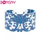 Bonsny – Bracelets en porcelaine pour femmes bijoux en plastique motif chinois bleu et blanc