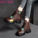 GKTINOO-Bottes d'hiver en cuir véritable pour femme bottes courtes à plateforme fermeture éclair