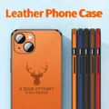 Étui de téléphone en cuir à motif de litchi de luxe pour iPhone protecteur d'objectif d'appareil