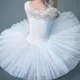 Ballet professionnel fzLake Tutu blanc noir taille élastique adultes ballerine 5 couches maille dure