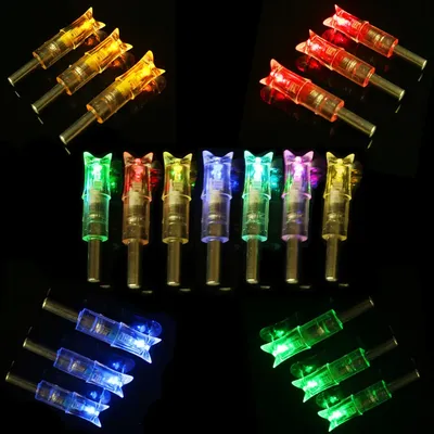 Nock – flèches à arbalète pour tir à l'arc 3 pièces lumière LED brillante pour ID 7.62mm tir de