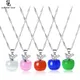 Interrupteur collier pomme opale rose blanc pour femme et fille 6 couleurs argent bijou cadeaux