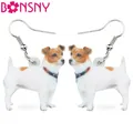 Bonsny-Boucles d'oreilles Jack en acrylique pour femmes et filles bijoux animaux grand et long
