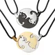 Pendentif Animal chat noir et blanc collier cousu Simple cadeau d'amitié forme de cœur chat