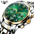 LIGE – montre de Sport étanche en acier inoxydable pour homme marque de luxe chronographe à