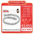 Bracelet de tennis en moissanite pour femme plaque en argent regardé S925 Pt950 bijoux fins