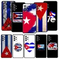 Coque de téléphone d'art drapeau cubain pour Samsung Galaxy coque en silicone 5G A51 A71 A41