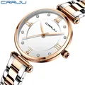 CRRJU – montre bleue de luxe pour femmes montre décontractée étanche à Quartz pour dames montre en