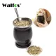 Walfos-Ensemble de tasses à thé en acier inoxydable à double paroi gourde naturelle 8 onces