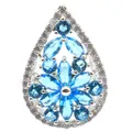 Bagues brillantes en argent avec topaze bleue suisse haute brillance carillon poli blanc CZ 402