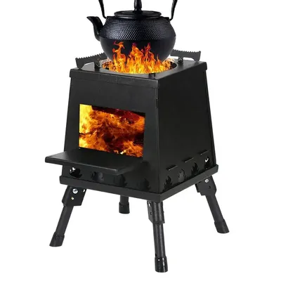 Poêle à bois portable pour pique-nique cuisinière pliable petit fourneau à charbon de bois feu