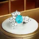 Bague de couple en saphir narfleur de Paraiba irrégulière pour femme bague de couple en diamant