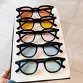 Lunettes de soleil unisexes à rivets pour femmes lunettes de soleil d'extérieur rétro noir bleu