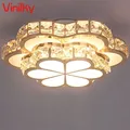 Plafonnier LED en cristal au design moderne design floral doré luminaire décoratif de plafond