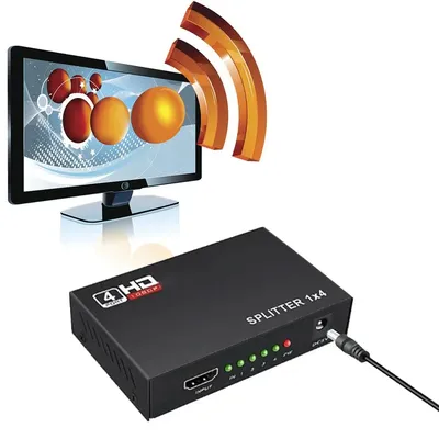 Répartiteur de commutateur vidéo compatible HD 1080P amplificateur 1 en 4 sorties affichage des