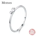 Modian-Bague en argent regardé 925 pour femme bijoux minimalistes coeur mignon bague en forme de