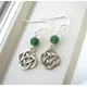 Boucles d'oreilles à nœud celtique bijoux irlandais en verre vert pour la saint-Patrick