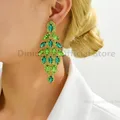 Boucles d'oreilles géométriques en verre brillant pour femmes breloques Design de luxe grandes