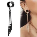 Giga – bouchons d'oreille en acier inoxydable 2 pièces mode Piercing tunnel jauges pendentif