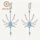 GEM'S BALLET-Boucles d'oreilles goutte d'araignée en topaze bleu ciel naturel pour femme argent