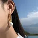 Flashbuy-Boucles d'oreilles créoles en perles d'or pour femmes breloque en alliage bijoux de fête